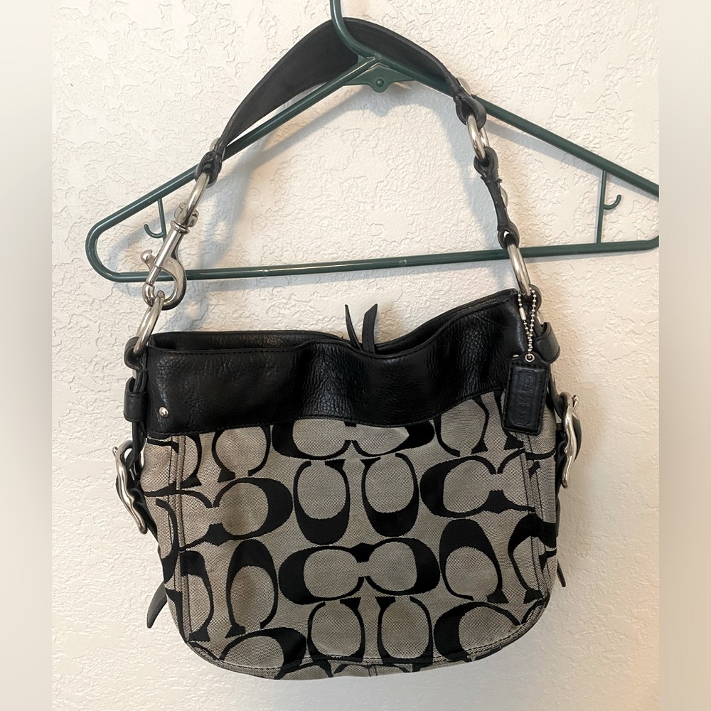 Coach purse grey and black